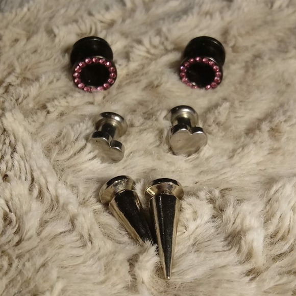 3 Pair of Plug Plugs Earrings LOT - Picture 13 of 16